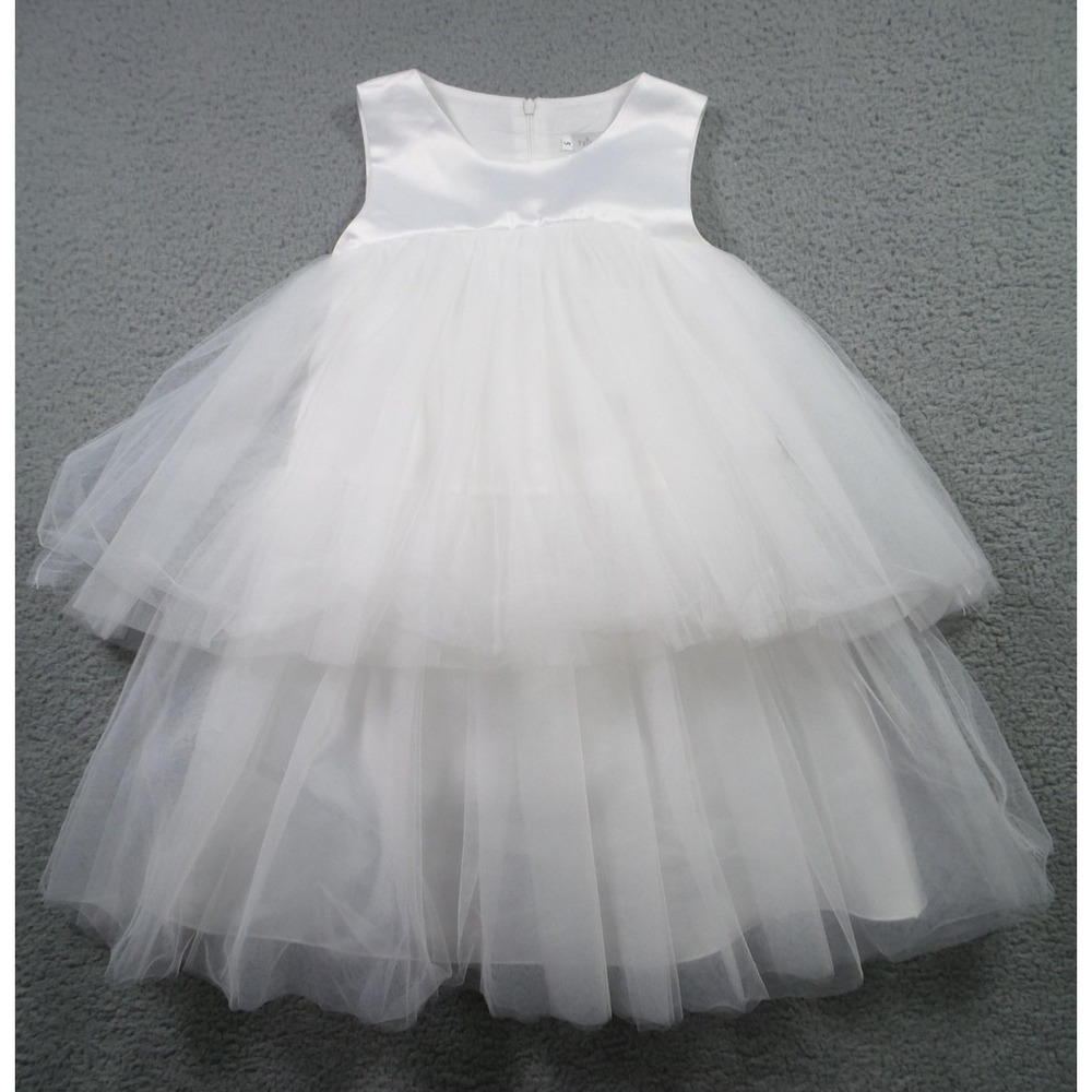 Trish Scully Dress Girls 5 White Sleeveless Tulle Flower Girl‎ Formal Princess